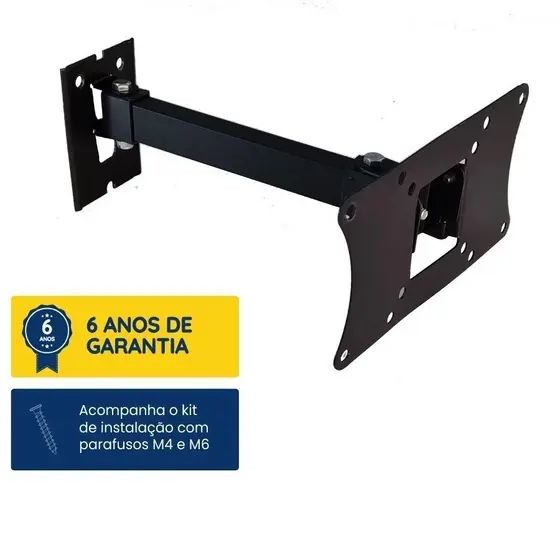 Suporte Articulado TV/Monitor 15'' a 55" Distância 8 a 30cm Até 30Kg