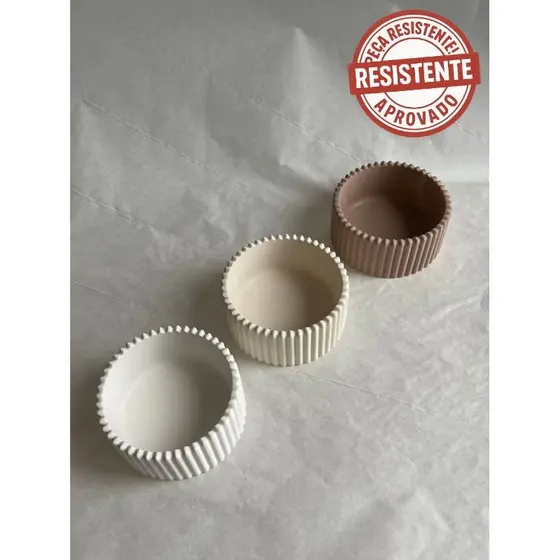 Pote Ondulado em Gesso Decorativo Pote Para decorar pote com folhas de ouro