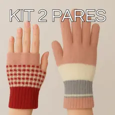 Kit 2 Luvas em 01 luvas com dedos luvas sem dedos luvas para o frio luvas para meia estação