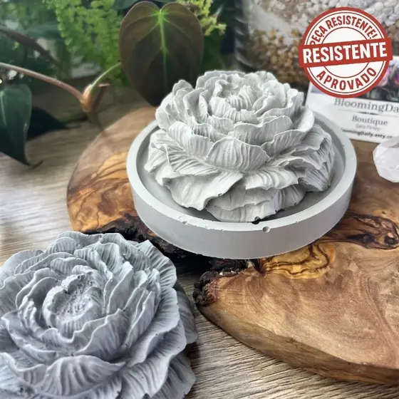 Rosa em Gesso para Decorar Rosa Decorativa Enfeite