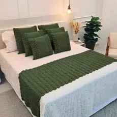 Peseira Manta Tricot Sofá Cama Casal Queen King Aconchego Home Decor - SOMENTE A PESEIRA