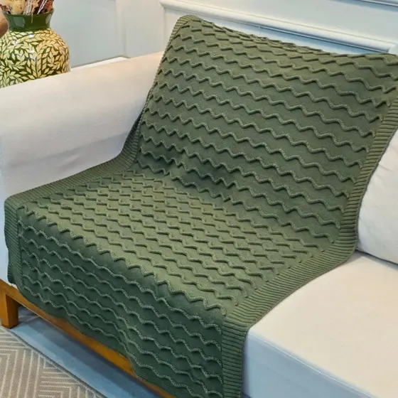 Manta de Tricot Sofá Poltrona 150x100cm Ravena Decorativa Sala