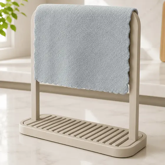 Suporte Porta Pano de Limpeza Estilo Japandi para Cozinha e Banheiro PLA