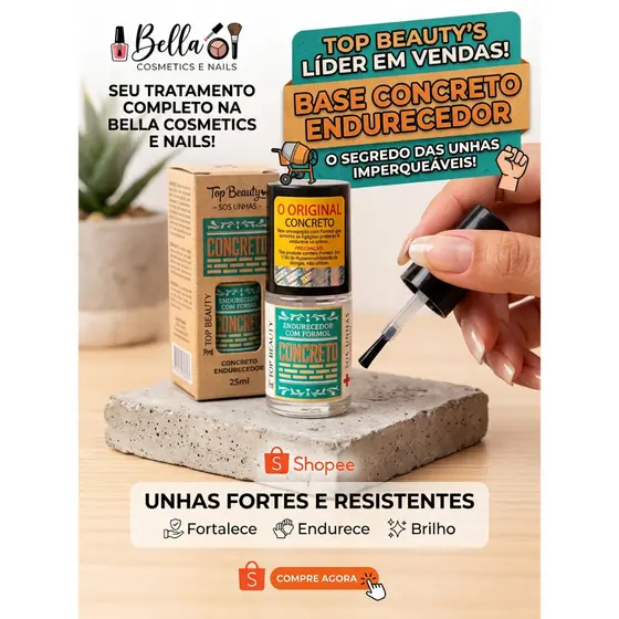 Base de unha Concreto Endurecedor top beauty