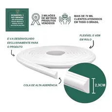 Roda Meio Boiserie De Eva Flexível Autocolante 2,3cm De Altura Rm61 - 1 a 5 Metros