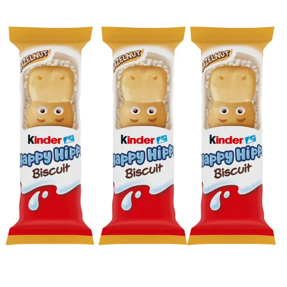 3 Kinder Happy Hippo Hazelnut Wafer Recheado Importado
