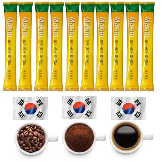 Kit 10 Saches Café Solúvel Coffee Maxim Coreano Mocha Gold