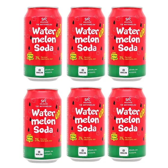 6 Refrigerante Melancia Soda (melancia) Importado Coreia