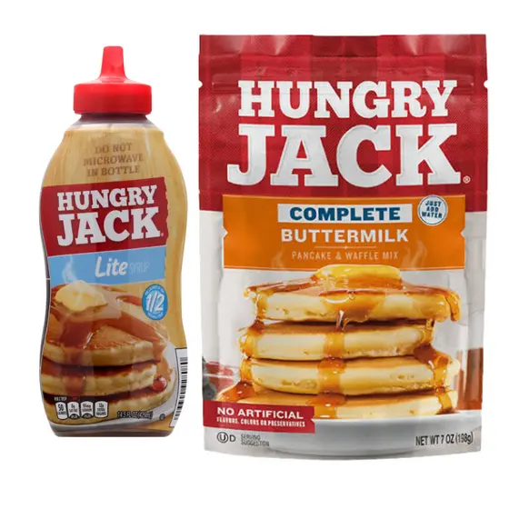Kit Panqueca Hungry Jack Buttermilk 198g + Calda Syrup lite 429ml