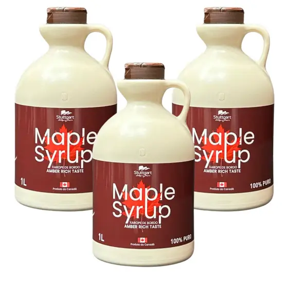 3 Maple Syrup Stuttgart 1 Litro Xarope De Bordo 100% Puro