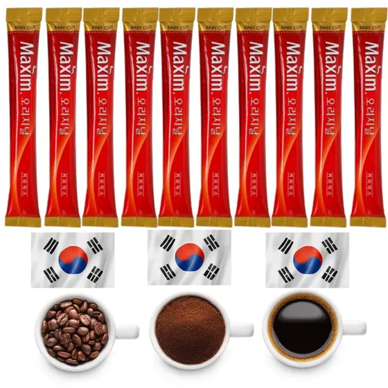 Kit 10 Saches Café Solúvel Coffee Maxim Coreano Original