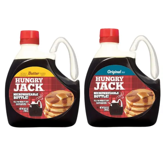 Kit 2 Sabor Calda Panquecas Hungry Jack Syrup Galão 710ml