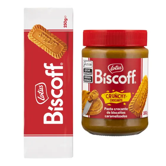 Pasta De Biscoitos Lotus Biscoff Speculoos CRUNCHY + Pacote de biscoito 250g