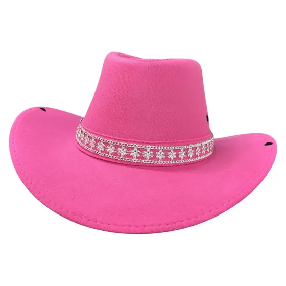 Chapéu cowboy faixa brilho Florzinha corrente boiadeira Ana Castela