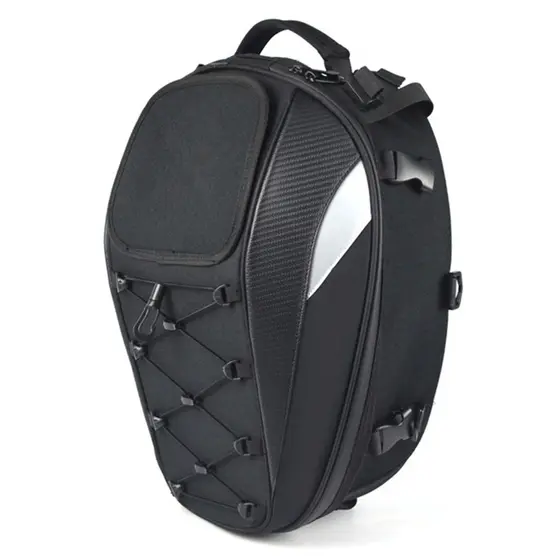 Mochila Bau Bagageiro Moto Alforge 37L Traseiro Porta Capacete Bag Impermeável Chuva Poeira