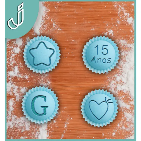 Carimbos Tema 15 Anos p/ decorar Brigadeiros Docinhos Molde Festa Confeitaria