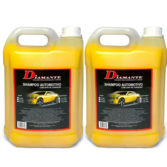 Kit 2 Shampoo Com Cera De Carnaúba 5 Litros Automotivo pH Neutro Qualidade Diamante Alto Brilho