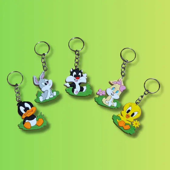 Chaveiro Baby Looney Tunes Lembrancinha 10un Emborrachado Tema Festa Aniversário