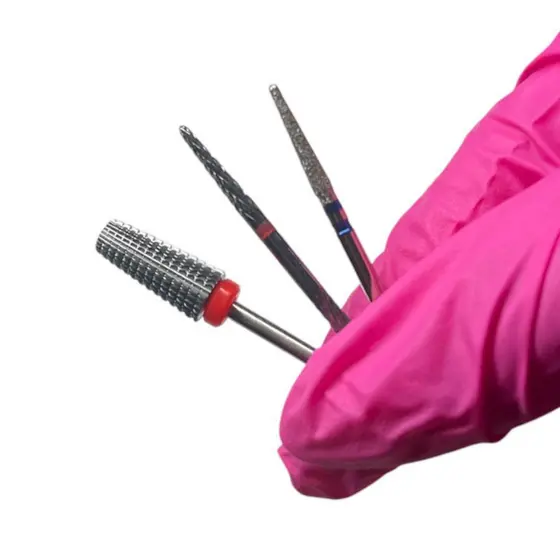 Kit 3 Brocas Tungstênio Diamantada Nail Art Profissional Unha Gel Porcelana Fibra
