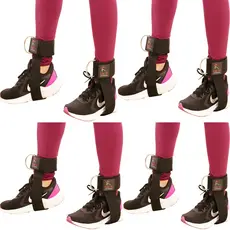 Kit 4 Pares de Tornozeleira Alça Cross Over Puxador Academia Musculação Profissional Líder Fit