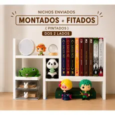 Nicho Organizador Ajustável de Mesa livros home office Escritório Cozinha Funkos Mangas