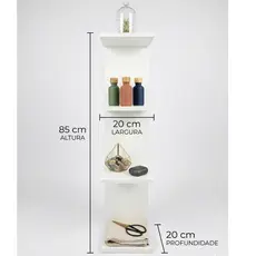 Torre de Prateleira Estante MDF 85 CM Decoração Organizar Casa Quarto Escritório Produtos Perfumes