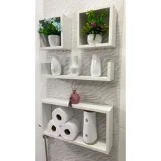 Kit de Nichos com Prateleira modelo U para Decoração de Banheiro Quarto e Sala