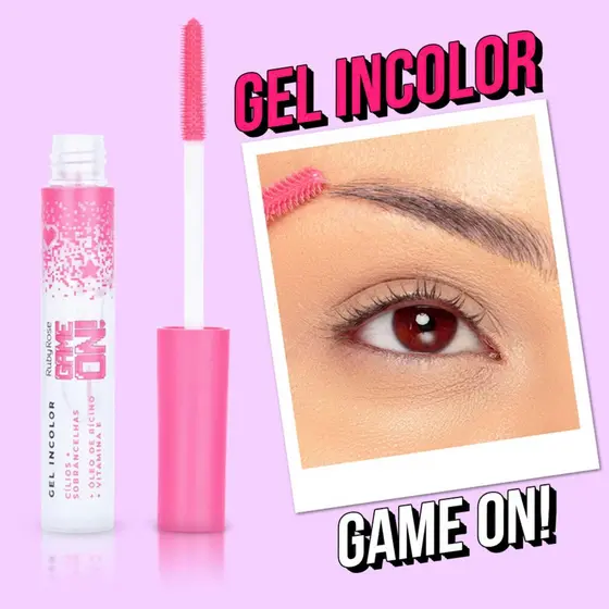 Gel de Tratamento Incolor Sobrancelhas Cílios Game On Ruby Rose Máscara Sérum sobrancelha feels mood