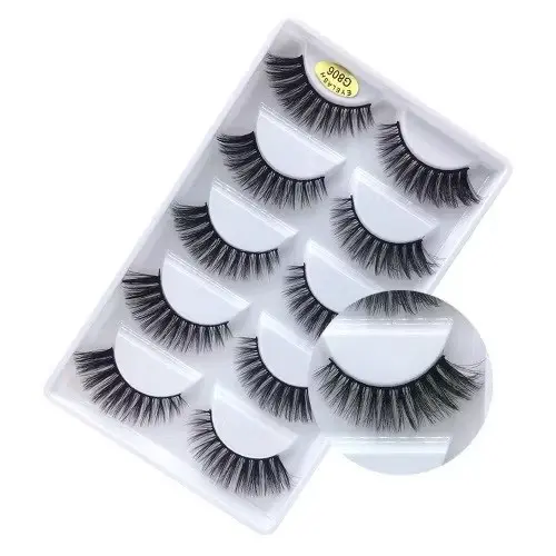 Kit 2 Cartelas de Cílios Postiços G806 Cartela com 5 Pares Fio Realista Qualidade e Uso Profissional