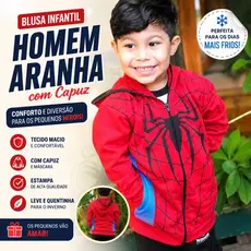Blusa de frio casaco infantil com capuz-máscara diversos personagens Heróis jaqueta infantil