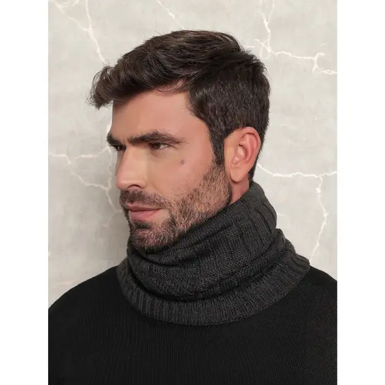 Cachecol Gorro 2 em 1 Unissex Tricot Touca Gola Térmica para Frio Inverno