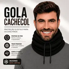 Cachecol Gorro 2 em 1 Unissex Tricot Touca Gola Térmica para Frio Inverno