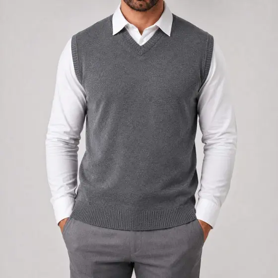 Colete Masculino Social Casual Tricot Gola Decote V Elegante Pullover Tricô Varias Cores