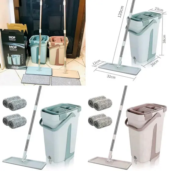 Rodo Flat Mop E Balde Lava E Seca Profissional