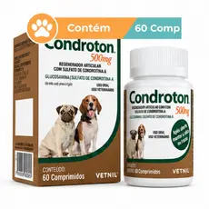 Condroton 500mg Vetnil Suplemento Cães 60 Comprimidos