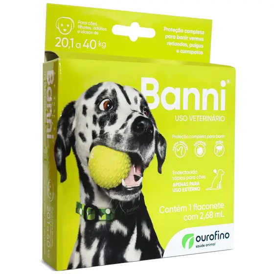 Antipulgas e Carrapatos - Banni para Cães de 20 a 40kg - 1 Comprimido - Ourofino - Validade 03/2026