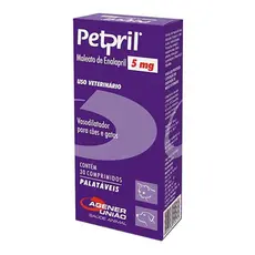Petpril 5mg Enalapril Cães e Gatos 30 Comprimidos