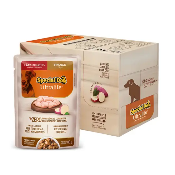 Kit 12 Sachês Special Dog Filhote Frango Ultra Life 100 g