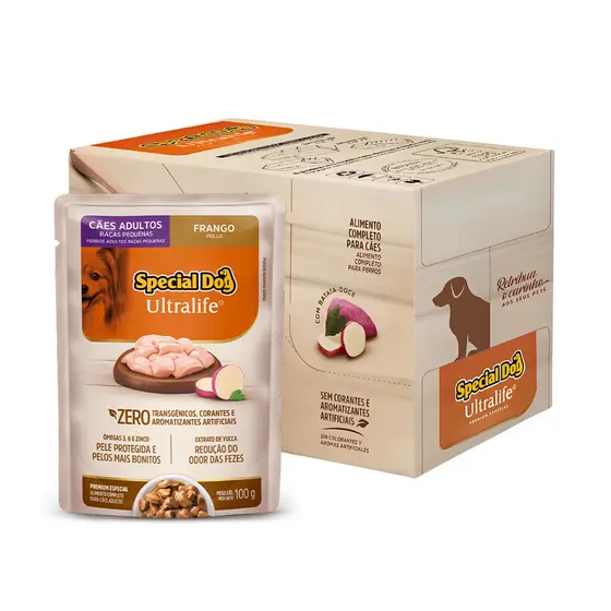 Kit 12 Sachês Special Dog Raças Pequenas Frango Ultra Life 100 g