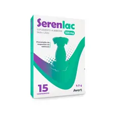 Serenlac Suplemento Pet - Cães e Gatos - 75 mg - Embalagem com 15 ou 30 Comprimidos