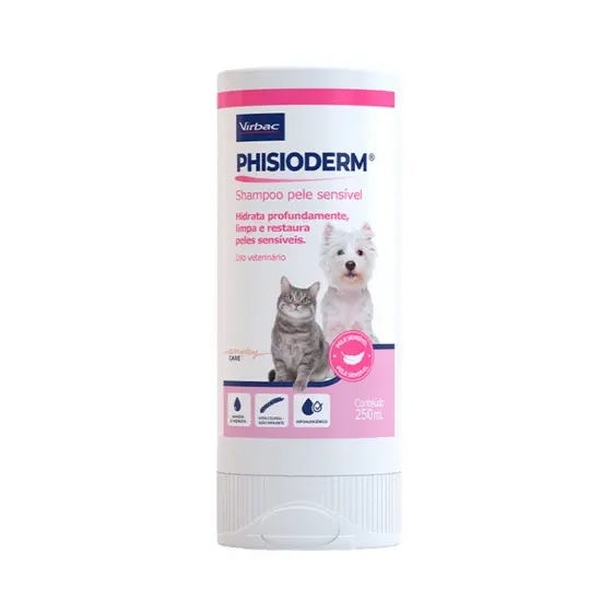 Shampoo Phisioderm Virbac Cães Gatos Pele Sensível 250 ml