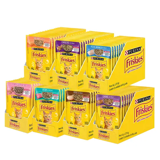 Ração úmida Friskies Sabores Variados para Gatos 15x85 g