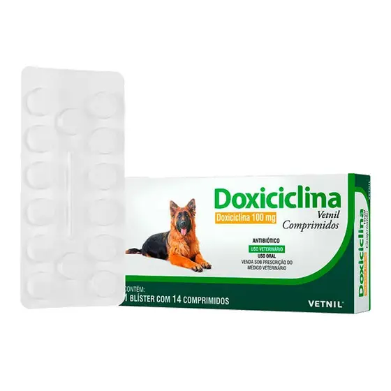 Doxiciclina Vetnil 100 mg para Cães e Gatos 14 Comp