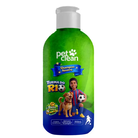 Shampoo Neutro Petclean Caes e Gatos Turma do R10 500ml