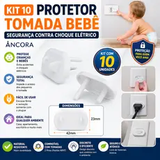 Kit 10 Protetor Tomada Bebê Segurança Contra Choque Elétrico - Ancora