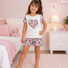 Pijama Infantil Menina Verao Kyly Algodão Brilha Escuro Leve