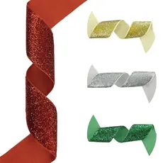 Fita Lurex Esponjada Glitter Kit Natal 8m 38mm Escolha Cor Laço