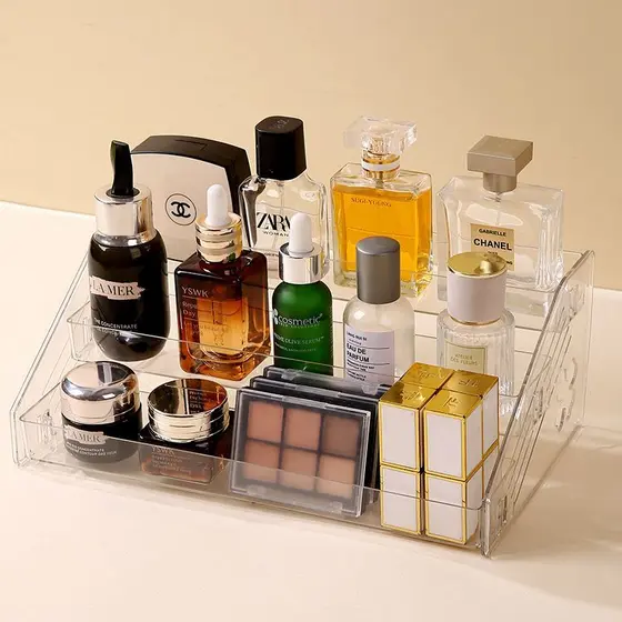 Caixa De Armazenamento De Cosméticos Para Paleta De Sombras Acrílico De 3 Andar Multiuso