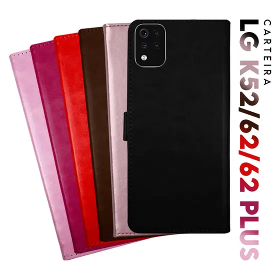 Capa Carteira Couro PRETA LG K52 K420BMW 6.6 - Cell In Power25