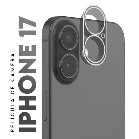 Película Protetora Lente Traseira Vidro Temperado 3D De Câmera Compatível para IPhone 17 tela 6.3 pol